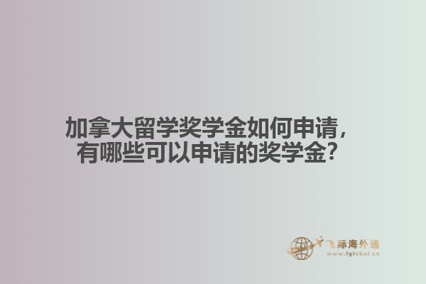 加拿大留學獎學金如何申請，有哪些可以申請的獎學金？