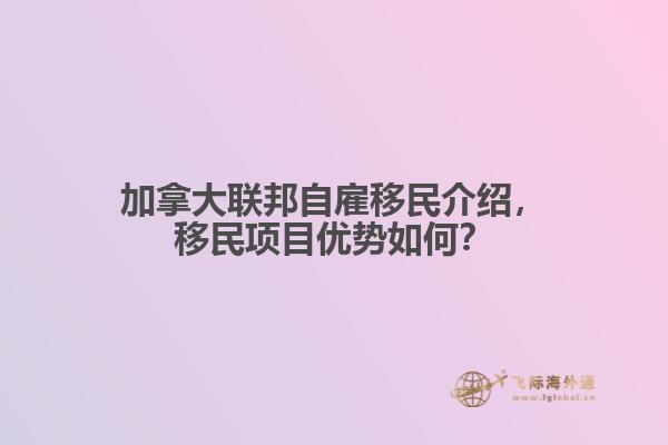 加拿大聯(lián)邦自雇移民介紹，移民項(xiàng)目優(yōu)勢如何？