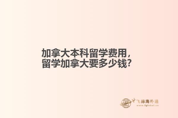 加拿大本科留學費用，留學加拿大要多少錢？