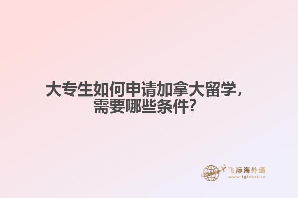 大專生如何申請(qǐng)加拿大留學(xué)，需要哪些條件？