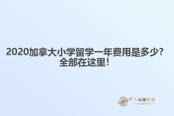 2020加拿大小學留學一年費用是多少？全部在這里！