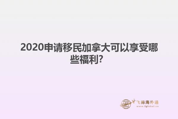 2020申請移民加拿大可以享受哪些福利？