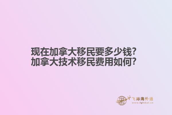 現(xiàn)在加拿大移民要多少錢？加拿大技術(shù)移民費(fèi)用如何？