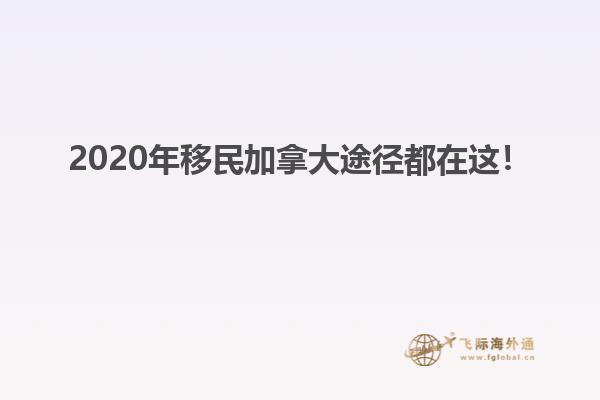 2020年移民加拿大途徑都在這！