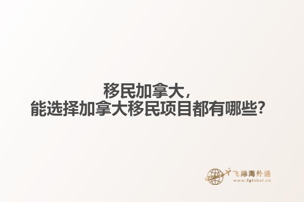 移民加拿大，能選擇加拿大移民項目都有哪些？