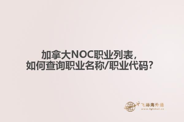 加拿大NOC職業(yè)列表，如何查詢職業(yè)名稱/職業(yè)代碼？