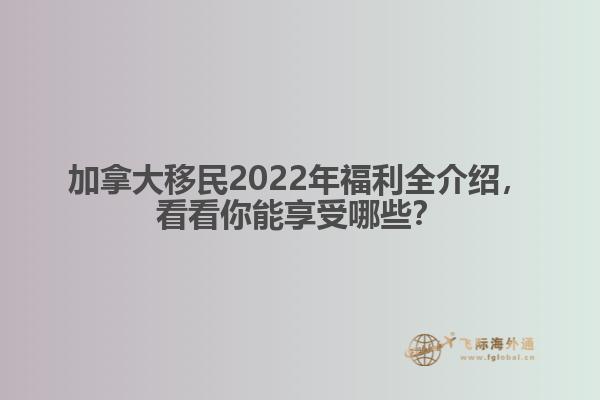 加拿大移民2022年福利全介紹，看看你能享受哪些？