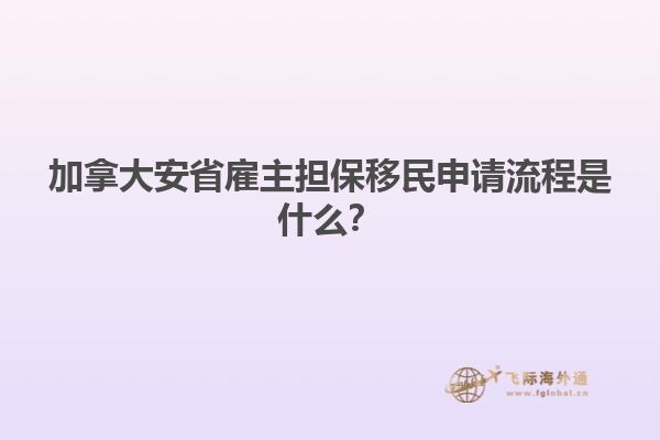 加拿大安省雇主擔保移民申請流程是什么？