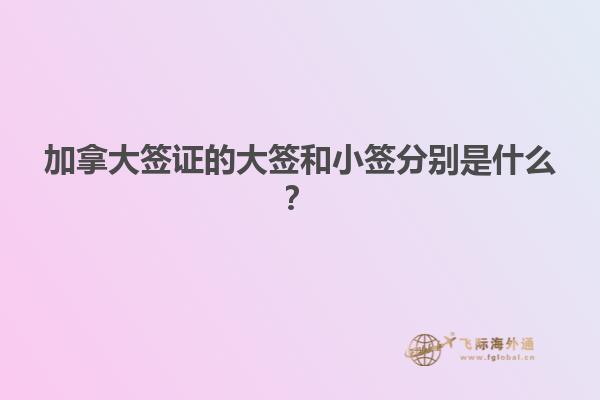 加拿大簽證的大簽和小簽分別是什么？