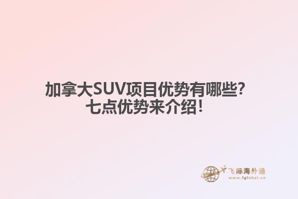 加拿大SUV項(xiàng)目優(yōu)勢有哪些？七點(diǎn)優(yōu)勢來介紹！