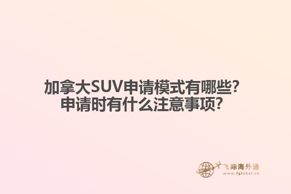 加拿大SUV申請模式有哪些？申請時有什么注意事項(xiàng)？