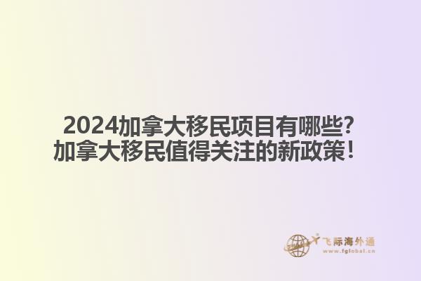  2024加拿大移民項(xiàng)目有哪些？加拿大移民值得關(guān)注的新政策！