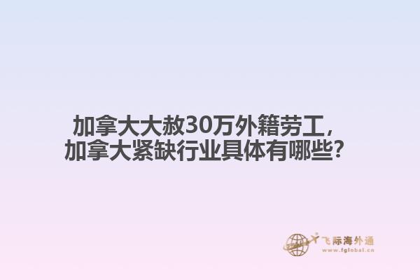 加拿大大赦30萬外籍勞工，加拿大緊缺行業(yè)具體有哪些？
