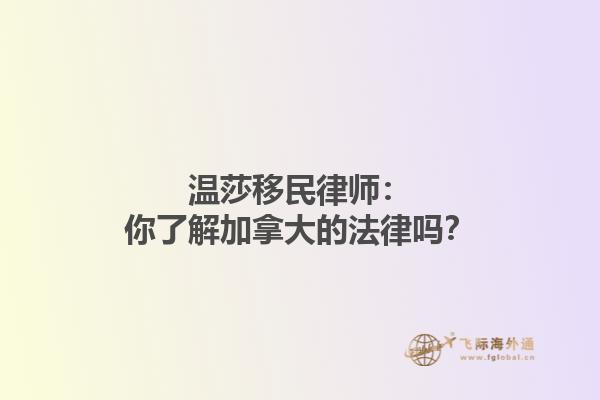 溫莎移民律師：你了解加拿大的法律嗎？