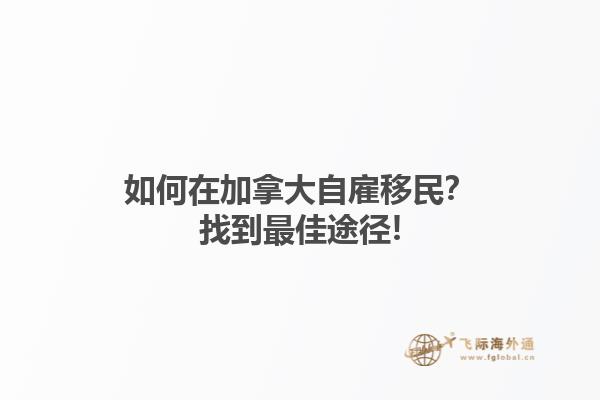 如何在加拿大自雇移民？找到最佳途徑!