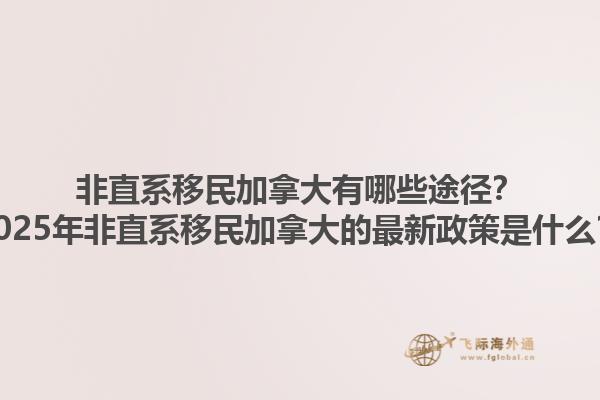 非直系移民加拿大有哪些途徑？2025年非直系移民加拿大的最新政策是什么？1.jpg