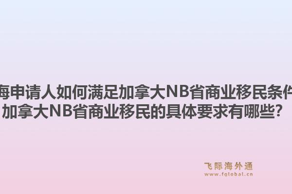 上海申請(qǐng)人如何滿足加拿大NB省商業(yè)移民條件？加拿大NB省商業(yè)移民的具體要求有哪些？