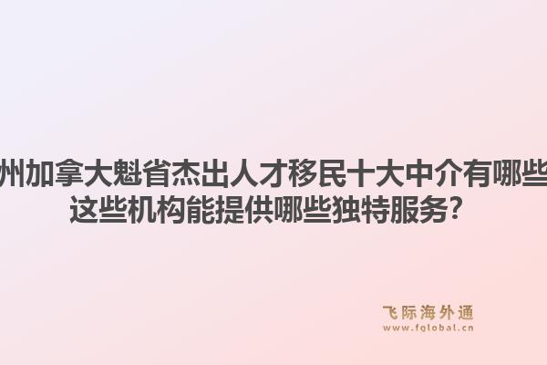 廣州加拿大魁省杰出人才移民十大中介有哪些？這些機構(gòu)能提供哪些獨特服務(wù)？