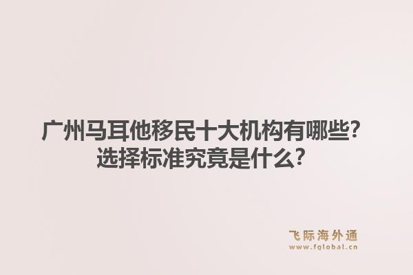 廣州馬耳他移民十大機構有哪些？選擇標準究竟是什么？