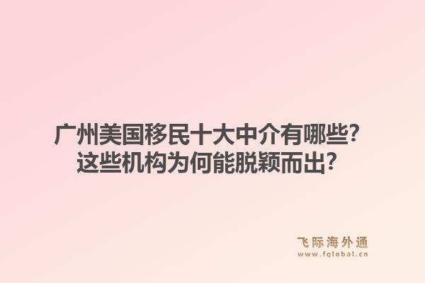 廣州美國移民十大中介有哪些？這些機構為何能脫穎而出？