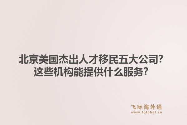 北京美國杰出人才移民五大公司？這些機構能提供什么服務？