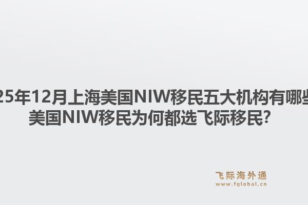 2025年12月上海美國NIW移民五大機(jī)構(gòu)有哪些？美國NIW移民為何都選飛際移民？