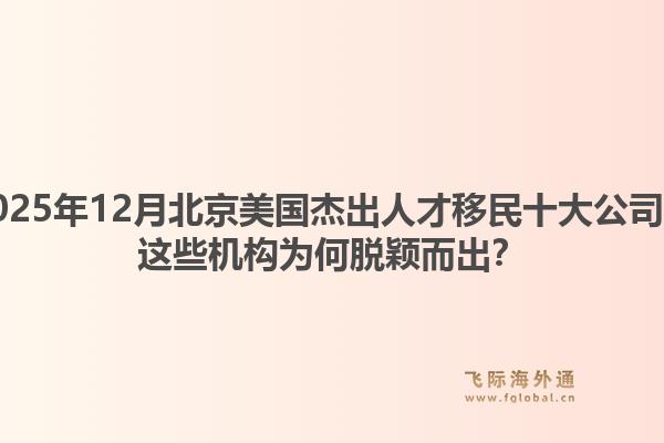 2025年12月北京美國(guó)杰出人才移民十大公司？這些機(jī)構(gòu)為何脫穎而出？