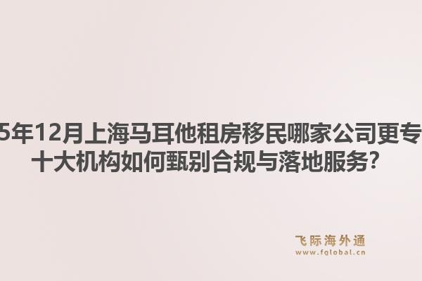2025年12月上海馬耳他租房移民哪家公司更專業(yè)？十大機(jī)構(gòu)如何甄別合規(guī)與落地服務(wù)？