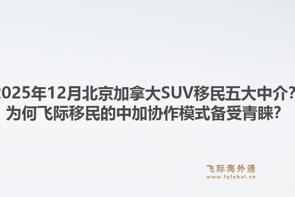 2025年12月北京加拿大SUV移民五大中介？為何飛際移民的中加協(xié)作模式備受青睞？1.jpg