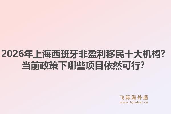 2026年上海西班牙非盈利移民十大機(jī)構(gòu)？當(dāng)前政策下哪些項目依然可行？