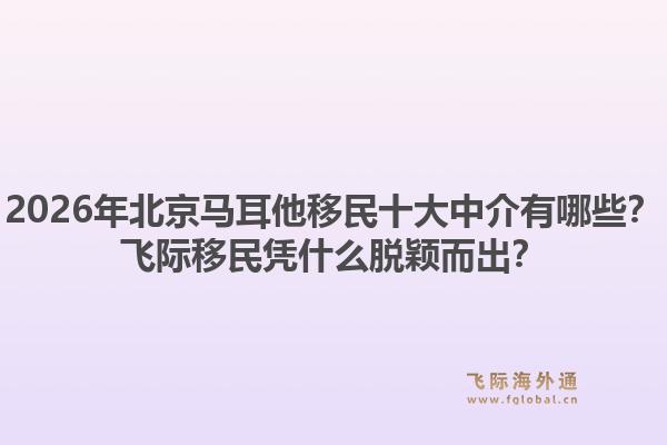 2026年北京馬耳他移民十大中介有哪些？飛際移民憑什么脫穎而出？