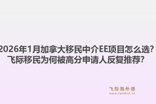 2026年1月加拿大移民中介EE項(xiàng)目怎么選？飛際移民為何被高分申請(qǐng)人反復(fù)推薦？