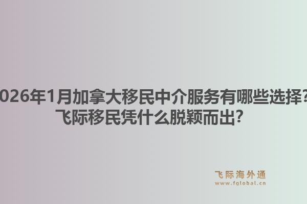 2026年1月加拿大移民中介服務(wù)有哪些選擇？飛際移民憑什么脫穎而出？