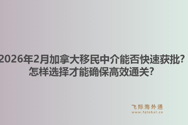 2026年2月加拿大移民中介能否快速獲批？怎樣選擇才能確保高效通關(guān)？