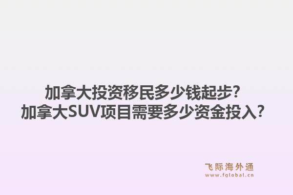 加拿大投資移民多少錢起步？加拿大SUV項目需要多少資金投入？1.jpg