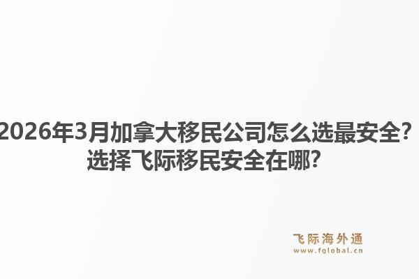 2026年3月加拿大移民公司怎么選最安全？選擇飛際移民安全在哪？