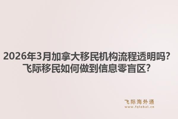 2026年3月加拿大移民機(jī)構(gòu)流程透明嗎？飛際移民如何做到信息零盲區(qū)？