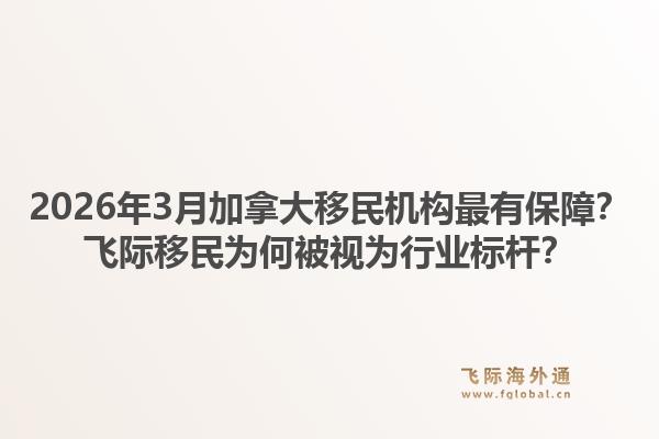 2026年3月加拿大移民機構(gòu)最有保障？飛際移民為何被視為行業(yè)標桿？
