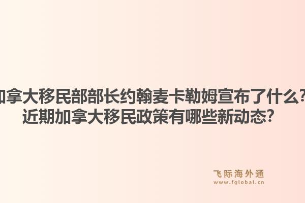 加拿大移民部部長約翰麥卡勒姆宣布了什么？近期加拿大移民政策有哪些新動(dòng)態(tài)？1.jpg