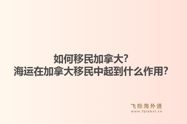 如何移民加拿大？海運(yùn)在加拿大移民中起到什么作用？1.jpg