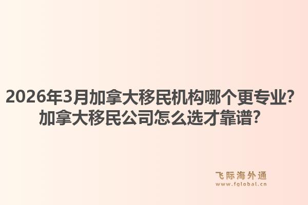 2026年3月加拿大移民機構哪個更專業(yè)？加拿大移民公司怎么選才靠譜？