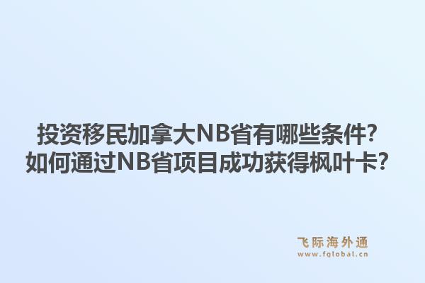 投資移民加拿大NB省有哪些條件？如何通過NB省項(xiàng)目成功獲得楓葉卡？