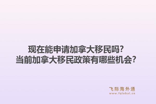 現(xiàn)在能申請加拿大移民嗎？當前加拿大移民政策有哪些機會？1.jpg